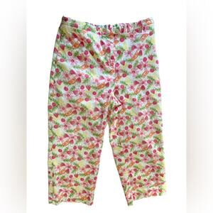 VTG 90s Fruit Print Cotton Pants Strawberry Daisy Floral Coquette Cottagecore M